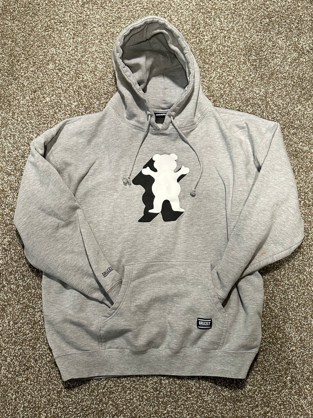 Grizzly Griptape OG Bear Logo Hoodie Gray Men's XXL